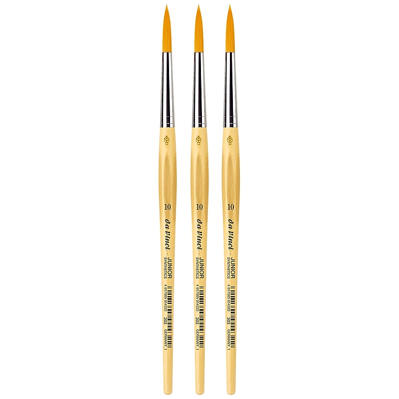 da Vinci JUNIOR Synthetics Tempera Synthetic Bristle Round, Size 10 Student Brush, 3/Pack (DVXVA30310-3) image 1