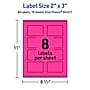 Avery Laser/Inkjet Rectangle Multipurpose Labels, 2" x 3", Neon Magenta, 80/Pack (94237)~#|#~A36D5E1B-43E3-469E-A9AD81A2911EA27C_sc7