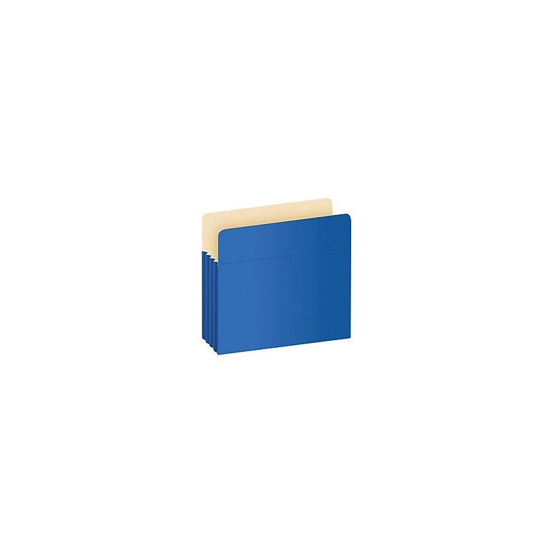 Pendaflex Color File Pockets, 3 1/2" Expansion, Letter Size, Blue, 25/Carton (1524CT BLU) image 1