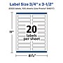 Avery Rectangle Laser/Inkjet Multipurpose Labels, 0.75" x 3.5", White, 2000 Labels/Box (94217)~#|#~A37947ED-872F-4484-A0B058BA843F9219_sc7