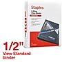 Staples 1/2" 3-Ring View Binder, D-Ring, White (55404/26426)~#|#~A379F81D-EB6D-4457-A15E79DB7381DF5D_sc7