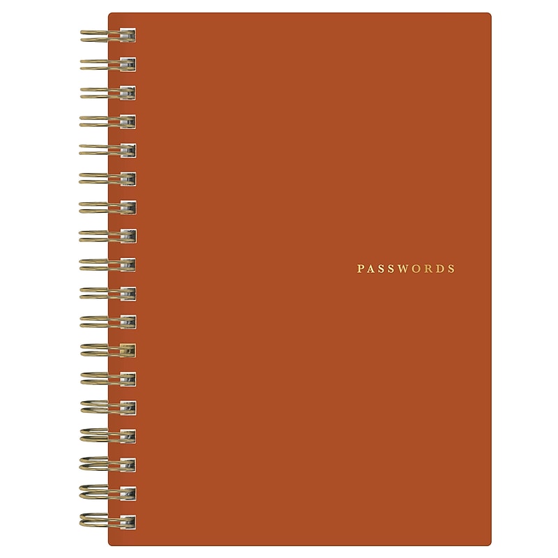 Blue Sky Bespoke Passwords Composition Notebook, 4" x 6" , Terracotta Orange (158226) image 1