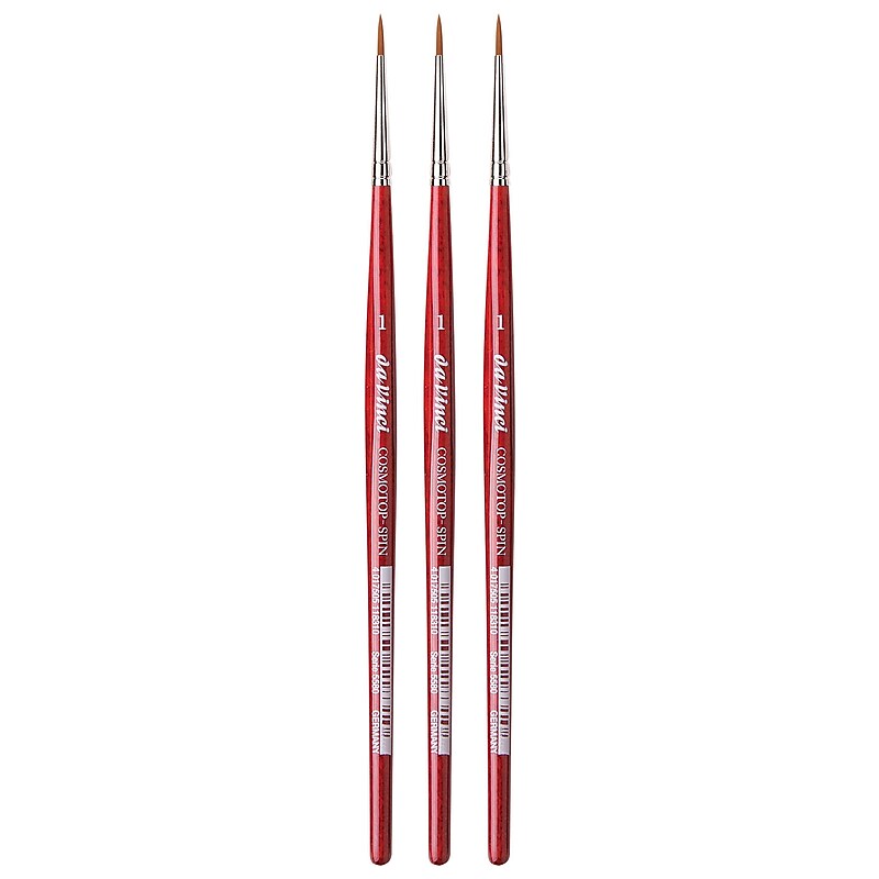 da Vinci COSMOTOP-SPIN Watercolor Synthetic Silkpainting Round Brush, 3 /Pack (DVXVA55801-3) image 1