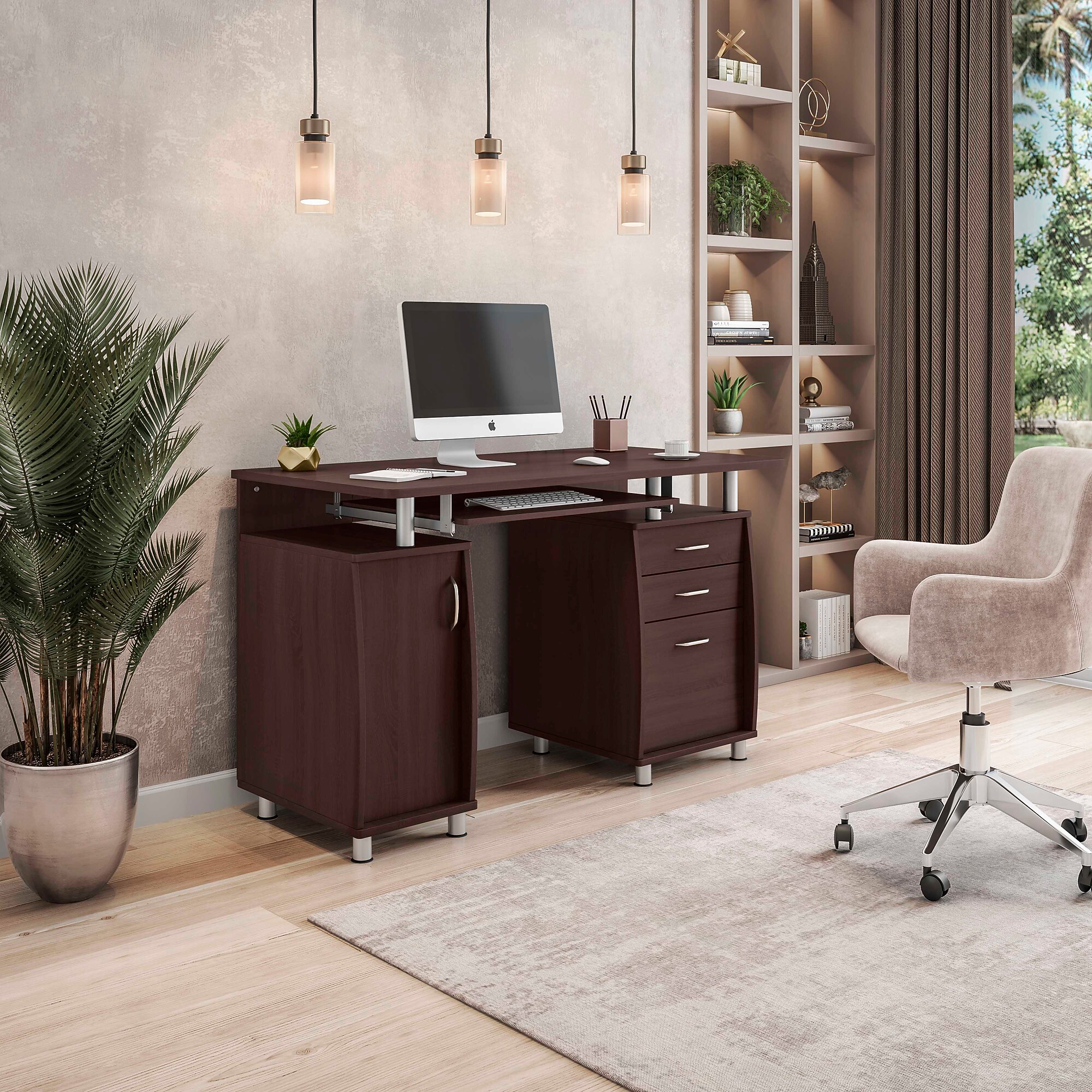 Techni Mobili 47″W Computer Desk, Chocolate (RTA-4985-CH36) Sansujyuku sansujyuku.com