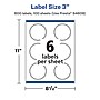 Avery Laser/Inkjet Burst Multipurpose Labels, 3" Dia., White, 600 Labels/Box (94609)~#|#~A38C4D2C-0563-4C79-B3E5BF13CA332458_sc7