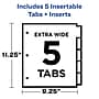 Avery Big Tab Insertable Plastic Dividers with 2 Pockets, 5 Tabs, Multicolor (11906)~#|#~A38DB8D6-89A8-4C11-8283AD842F3A06AC_sc7