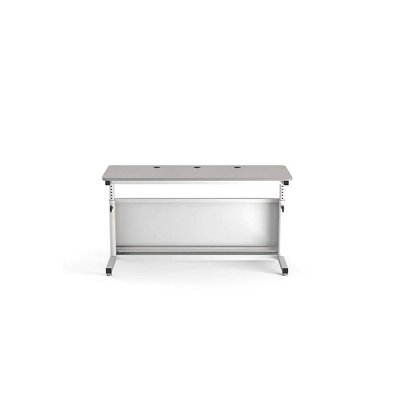 VersaDesk Deluxe 60"W Manual Adjustable Standing Computer Table, Grey/White (CTL6030-WG) image 1