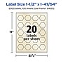 Avery Pearlized Ivory Decorative Edge Multipurpose Labels, 1-1/2" x 1-47/54", Ivory, 2000/Box (94120)~#|#~A39B1AEA-05B8-4F98-845205F0554E41D4_sc7