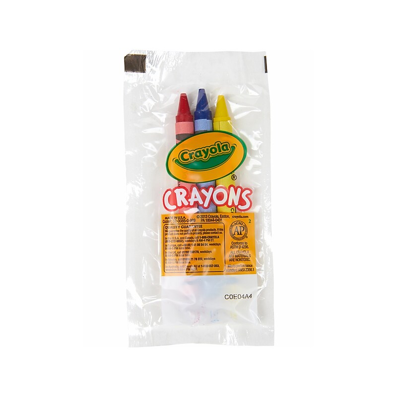 Crayola Washable Crayons, Assorted Colors, 3/Pack, 360 Packs/Carton (520743) image 1