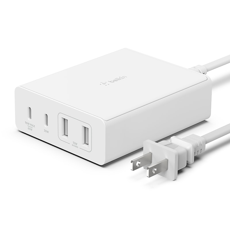 Belkin BoostCharge Pro 4-Port USB-A/USB-C Charging Station, White (WCH010dqWH) image 1