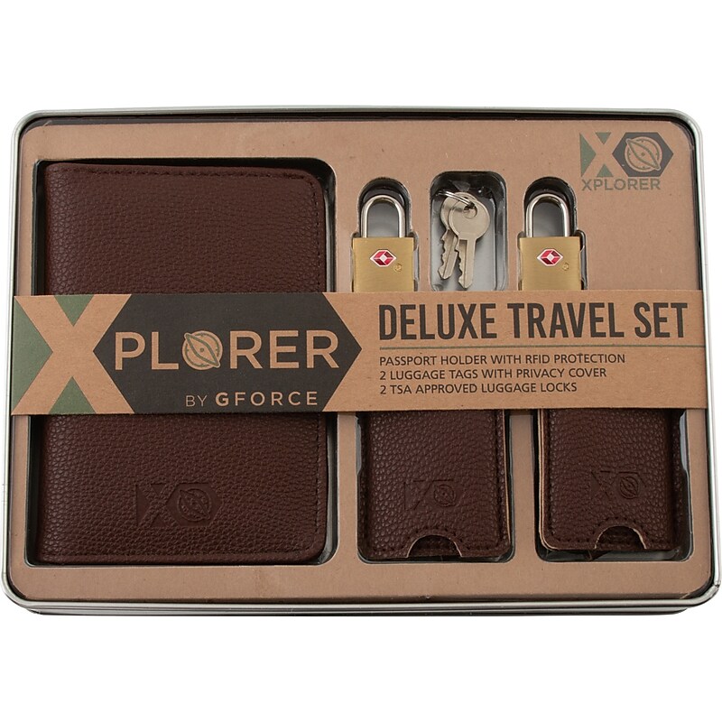 G Force XPLORER RFID Passport Holder, Brown, 5/Set (26719-AST) image 1