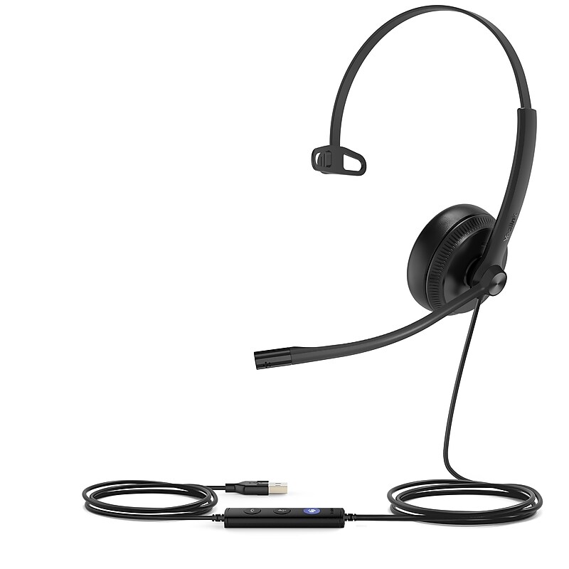 YeaLink UH34 Noise Canceling Mono On-Ear Headset, MT Certified (1308014) image 1