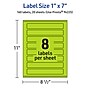 Avery Laser/Inkjet Multipurpose Rectangle Labels, 1" x 7", Bright Green, 160/Pack (94225)~#|#~A3B9D15B-6D8E-4E27-9D97997494F1E012_sc7