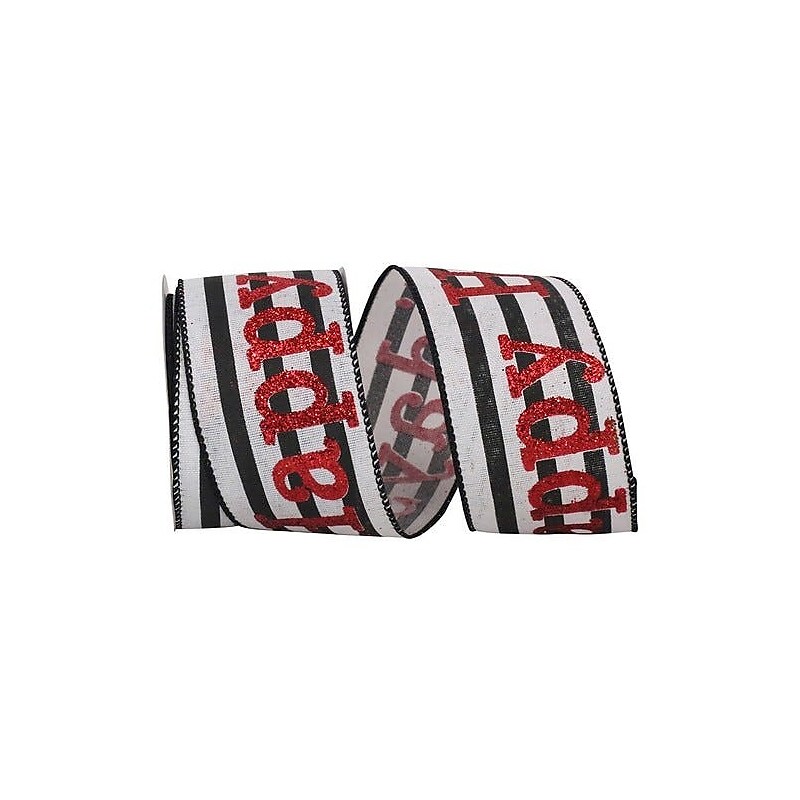 JAM Paper Ribbon, White/Black Stripes (52640348360) image 1