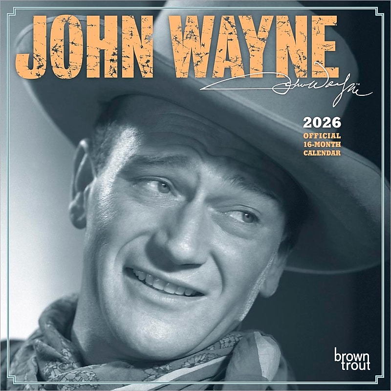 2026 BrownTrout John Wayne 7" x 7" Monthly Wall Calendar (9798330701803) image 1
