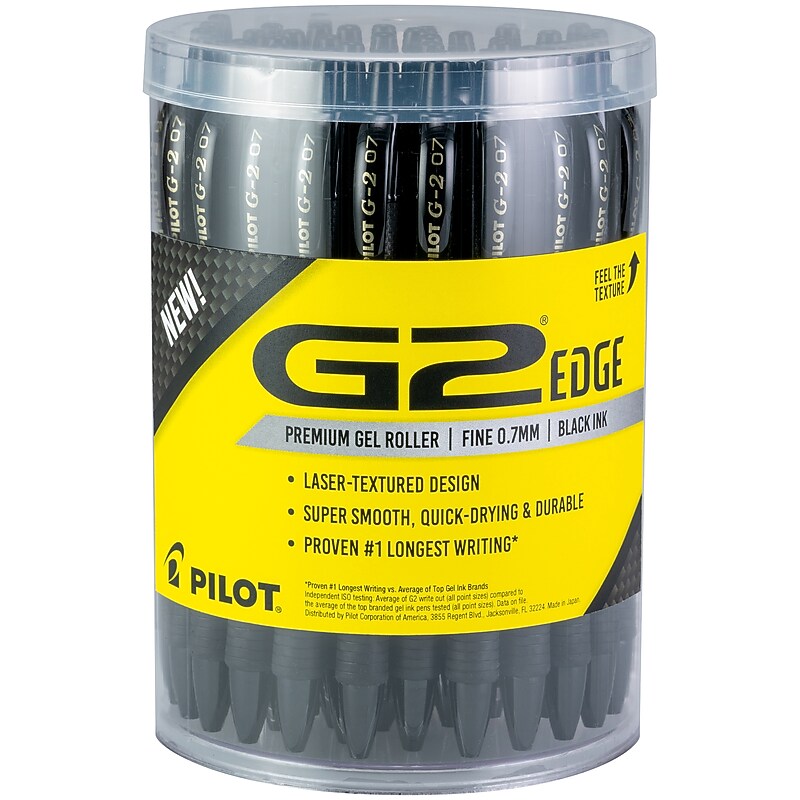 Pilot Pilot G2 Edge Retractable Gel Pen, Fine Point, 0.7mm, Black Ink, 36/Pack (8469) image 1