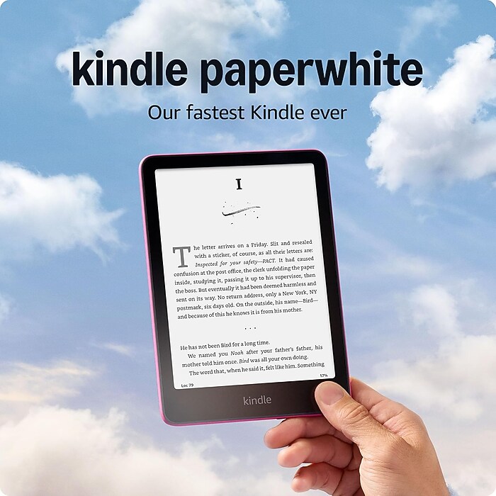 Amazon Kindle Paperwhite, 7” Waterproof E-Reader, Raspberry