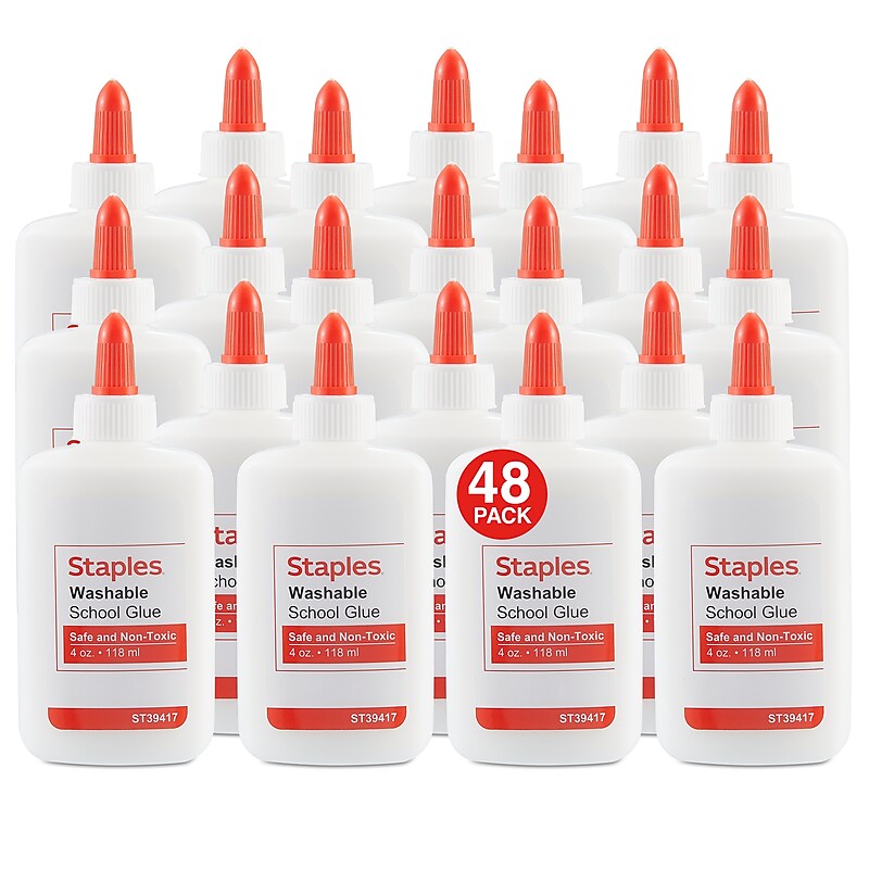 Staples® Washable Liquid School Glue, 4 oz., White, 48/Pack (39417) image 1