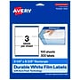 Avery Laser/Inkjet Rectangle Waterproof Multipurpose Labels, 8.375"  x 3.25", White, 300/Box (94251)~#|#~A3C7A0B6-D5A2-4F69-BF3EEDBF87087DDB_sc7