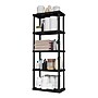 Iris 5-Shelf Plastic Shelving Unit, 63.6" x 23.9" x 11.8", Black (140039)~#|#~A3CADBCB-2207-44D7-8338EB24875BDAB3_sc7