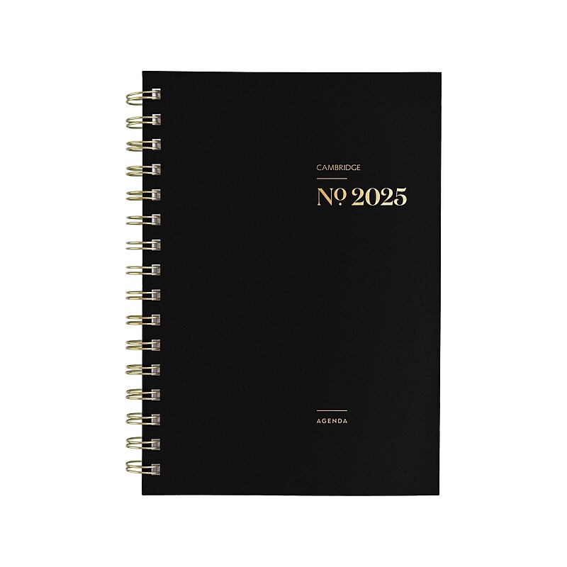 2025 Cambridge WorkStyle Classic 5.5" x 8.5" Weekly & Monthly Planner, Poly Cover, Black/Gold (1606-200-05-25) image 1