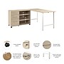 Bush Business Furniture Hustle 60"W Computer Desk and Storage Cabinet with Drawers and Shelves, Natural Elm (HUS009NE)~#|#~A3D289FA-6236-48DB-B9C62BD94336B7AF_sc7