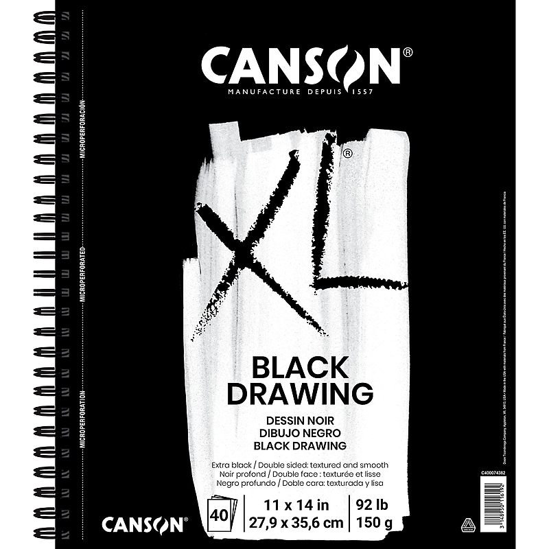 Canson XL Series 14" x 11" Wire Bound Drawing Sketch Pad, 10 Sheets/Pad (MCXC400074382) image 1