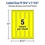Avery Laser/Inkjet Rectangle Multipurpose Labels, 9.75" x 1.25", Neon Yellow, 400/Box (94262)~#|#~A3D9EAB4-9726-457F-B1453785FB1A9684_sc7