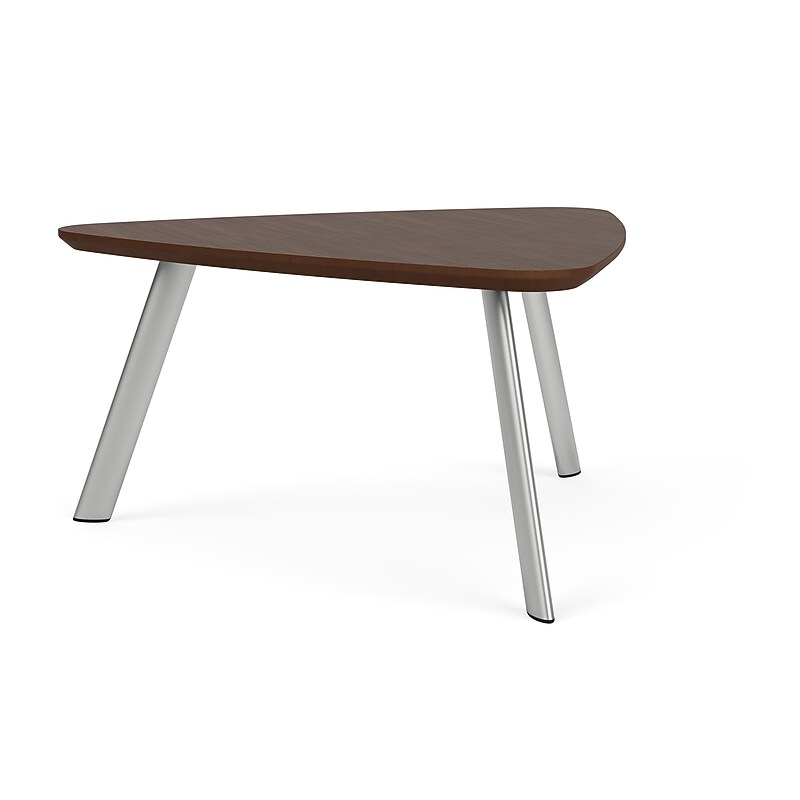 Lesro Willow 36"W x 36"D Laminate Coffee Table, Riftwood Walnut/Silver (LX0536.SSV.TRW) image 1