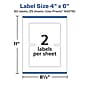 Avery Laser/Inkjet Rectangle Multipurpose Labels, 4" x 6", White, 50 Labels/Pack (94278)~#|#~A3E2FCF6-73CE-486B-B3542C13B5C37018_sc7