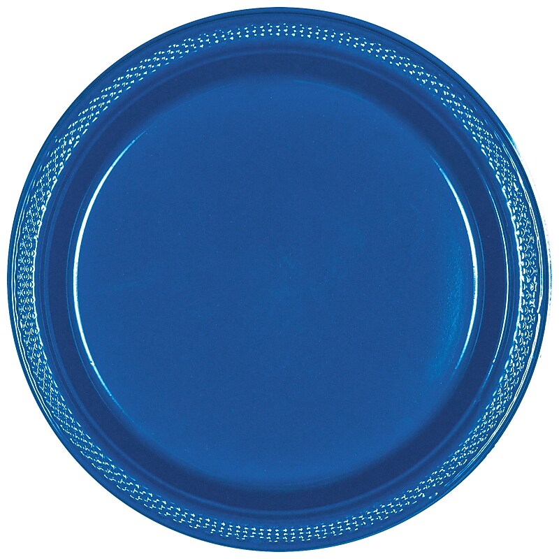 Party City 7" Plastic Plates, Royal Blue, 20 Plates/Pack (AM431755-105-ST) image 1