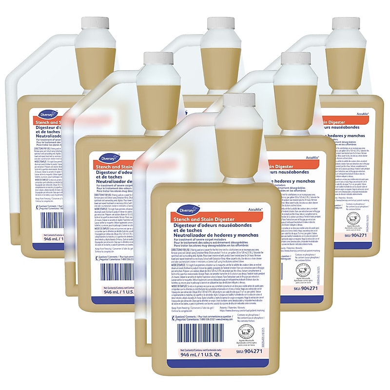 Diversey AccuMix Carpet Spot & Stain Remover Liquid, 32 Oz. 6/Carton (904271) image 1