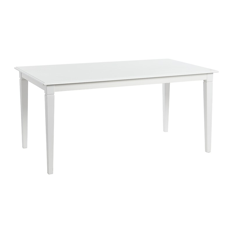 Storied Home Pleasantville Dining Table with Solid Wood Legs, White (EC1084) image 1