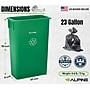 Alpine Industries Polypropylene Recycling Bin with Lid and Dolly, 23 Gallon, Green (ALP477-GRN2-PKD)~#|#~A3EB017C-931D-4CB7-A6486C3BD9A5E72B_sc7