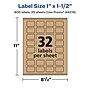 Avery Laser/Inkjet Rectangle Multipurpose Labels, 1" x 1.5", Kraft Brown, 800 Labels/Pack ( 94219)~#|#~A3F3506A-BDC8-4036-8F924D18E99EC4EB_sc7
