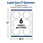 Avery Round Laser Multipurpose Labels, 3" Dia., White, 60/Pack (19479399448)~#|#~A3F65221-2C96-4871-984BAC7A8EC98922_sc7