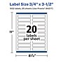 Avery Laser/Inkjet Rectangle Waterproof Multipurpose Labels, 3.5"  x 0.75", White, 500/Pack (94217)~#|#~A4025629-48CF-4989-8B8E00D68CF14F2E_sc7