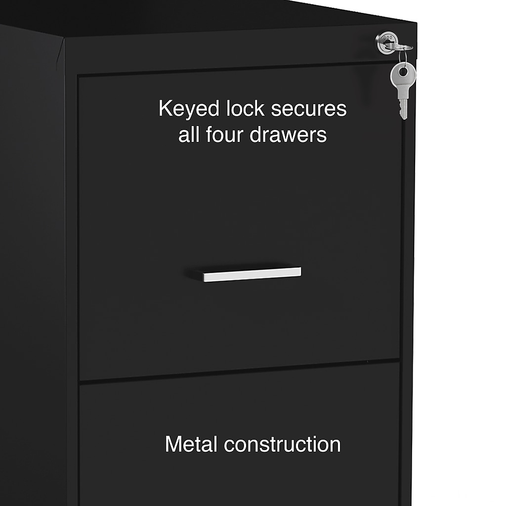 Lock and key on top-right corner of cabinet