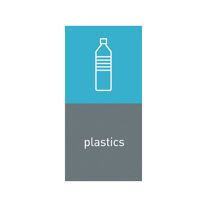 simplehuman Plastics Magnetic Sorting Label, 8" x 4", Blue/Gray, 2/Pack (KT1173) image 1