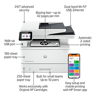 HP LaserJet Pro MFP 4101fdwe Wireless Black & White Printer with HP+ Smart Office Features, Fax, bonus 3 months Instant Ink