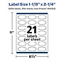 Avery Laser/Inkjet Oval  Multipurpose Labels, 2.25"  Dia, Matte White, 5250/Box (94054)~#|#~A42097D4-5327-454F-96B303F4C9D91353_sc7