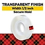 Scotch Transparent Clear Tape Refill, 0.5" x 36 yds., 1" Core, Clear (600-121296)~#|#~A4217A99-8548-4108-9FD788837E48F0DA_sc7