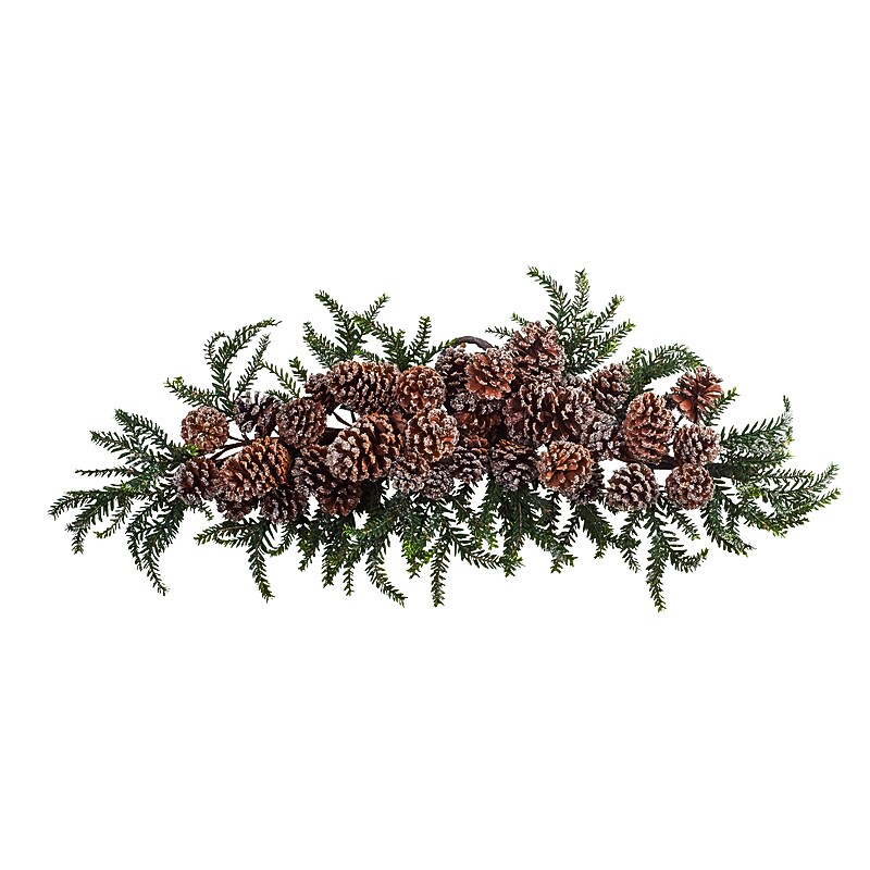 Nearly Natural Iced Pinecone Swag, 28" (4886) image 1