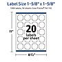 Avery TrueBlock Laser/Inkjet Decorative Edge Multipurpose Labels, 1-5/8" x 1-5/8", White, 1000/Box (94110)~#|#~A42FCAB8-3F51-4587-A704FACC342896A9_sc7