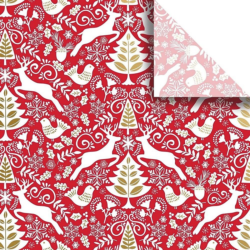 JAM Paper 20" x 30" Tissue Paper, Red Scandinavian, 240 Sheets/Pack (526BXPT6911) image 1