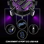 Enhance Pro Gaming Mouse Bungee Cable Holder, 4 Port Desktop USB Hub & 7 LED Modes, Black (ENPCGHB100BKEW)~#|#~A4347467-54DB-4595-A4F04A4D1685D366_sc7