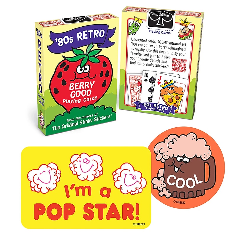 Trend Enterprises 80s Retro Collection Playing Cards & Vinyl Stickers Set, 6/Set (T-90673) image 1