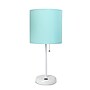 Creekwood Home Oslo 19.5" LED Table Lamp with USB Port, White Base/Aqua Shade (CWT-2011-AW)~#|#~A43AABF9-AD2D-4A18-9D5C2A3C9651E947_sc7