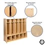 Flash Furniture 48"H x 48"L Wooden 5 Section School Coat Locker, Natural (MKLCKR001)~#|#~A443B1C1-98EC-4B20-B7EDB80A70889685_sc7