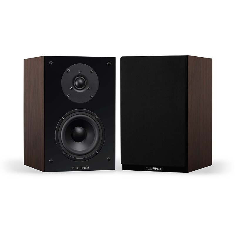 Fluance Elite High Definition SX6W 2-Way Bookshelf Surround Sound Speakers, Natural Walnut image 1